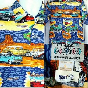 Reyn Spooner Chevy Corvette Bel Air Hawaiian Shirt