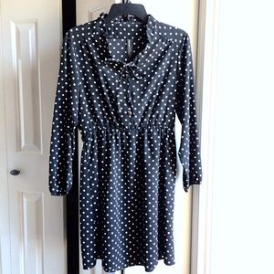 UO Johann Earl Polka Dot Tie Dress