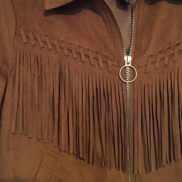 Forever 21 Jackets & Coats - Tan Faux Suede Fringed Jacket, Size Small Forever 21 Jackets & Coats - Tan Faux Suede Fringed Jacket, Size Small
