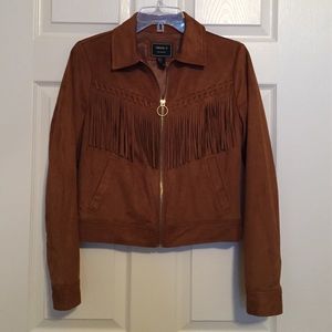 Forever 21 Jackets & Coats - Tan Faux Suede Fringed Jacket, Size Small Forever 21 Jackets & Coats - Tan Faux Suede Fringed Jacket, Size Small