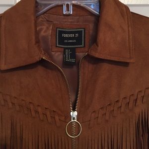 Forever 21 Jackets & Coats - Tan Faux Suede Fringed Jacket, Size Small Forever 21 Jackets & Coats - Tan Faux Suede Fringed Jacket, Size Small
