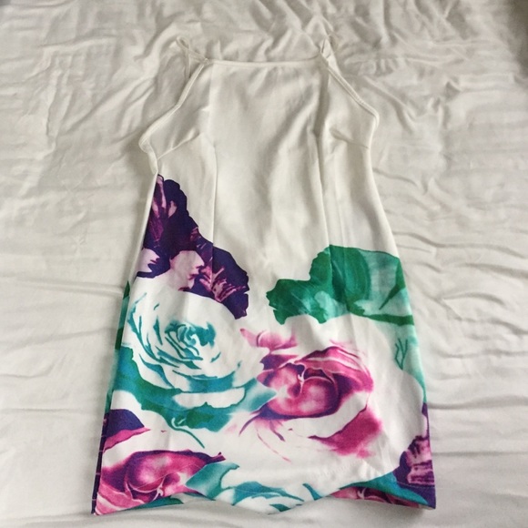 White &a floral bodycon dress