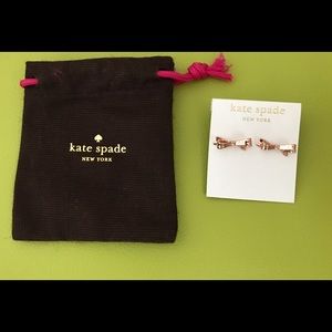 Kate Spade rose gold bow earrings