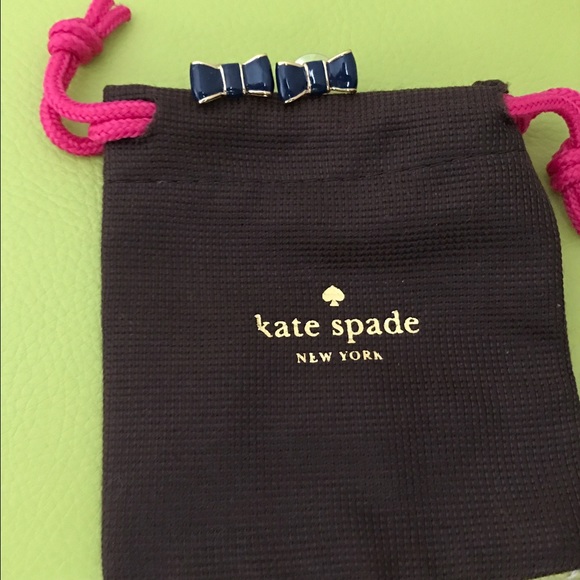 Kate Spade Navy enamel bow earrings