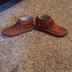 Fringe ankle booties