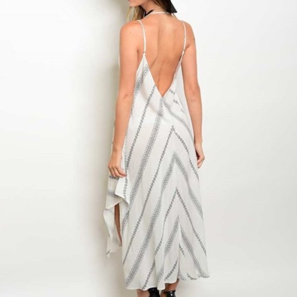 LAST💫White Printed Maxi Dress - Picture 3 of 3