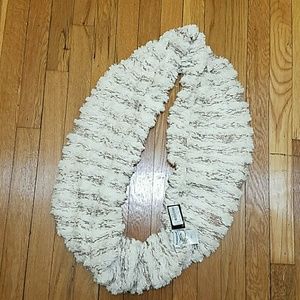 Bebe faux fur scarf with gold accents