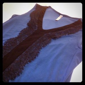 FINAL PRICE- sleeveless teal and lace top