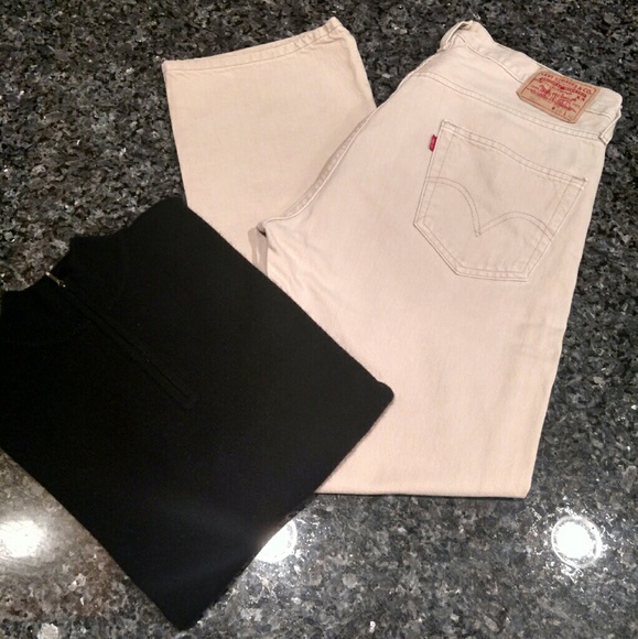 Men's Tan Levi's 501 Button Up 34 X 31.5