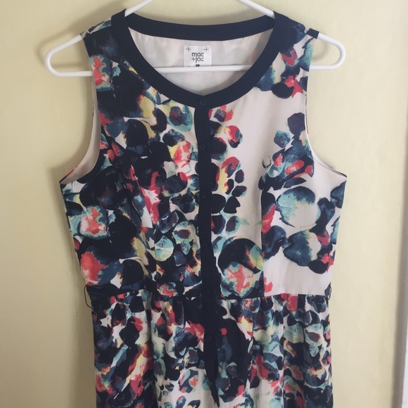 Fun multi-colored print dress, size L