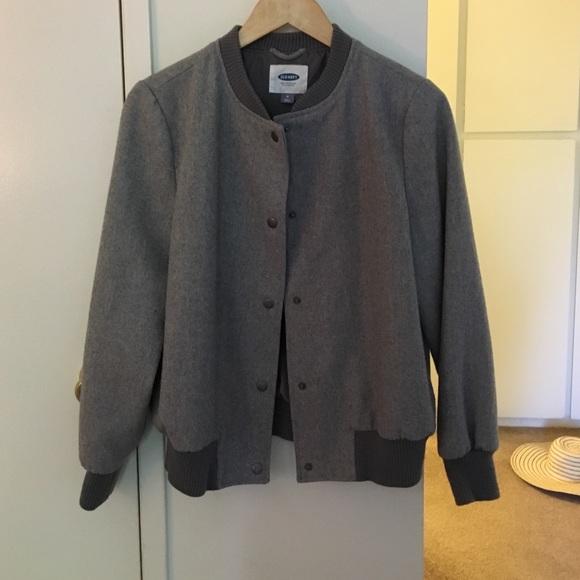 Grey Wool Bomber Jacket