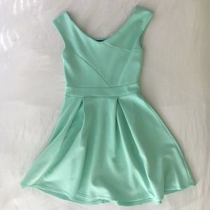 Light mint green fit and flare skater dress