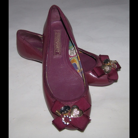 🌟Coach Patent leather mauve flats