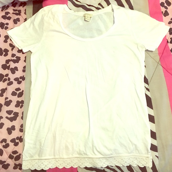 J Crew Lace detail Tee