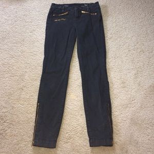 J. Crew Black Pants with Gold Zippers