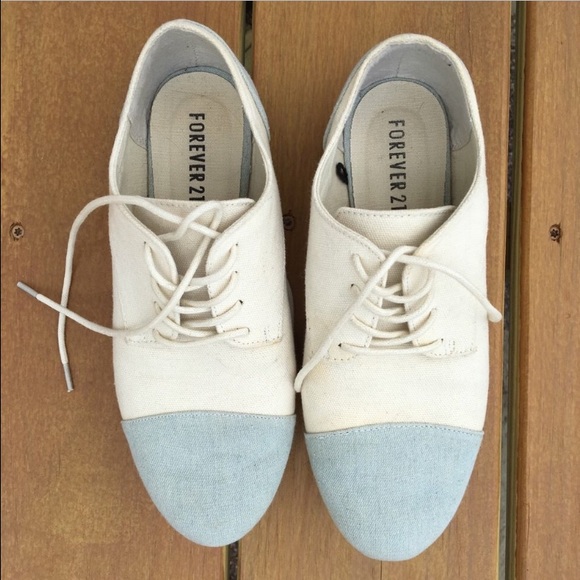 White and blue oxfords