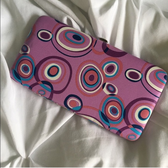 Pink patterned wallet