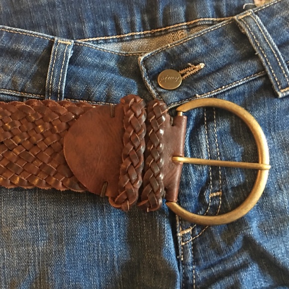Abercrombie & Fitch Brown Braided Leather Belt M/L