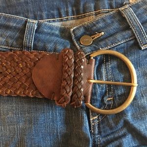 Abercrombie & Fitch Brown Braided Leather Belt M/L