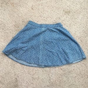F21 polkadot high waisted skater style skirt