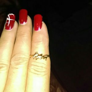 Solid gold dolphin ring