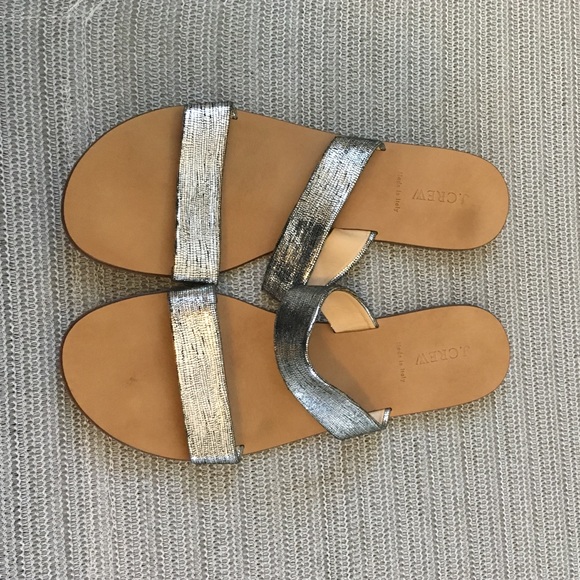 silver flat sandals size 12