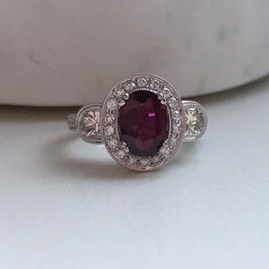 GIA Certified Ruby and diamond ring