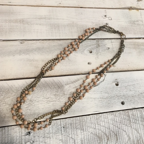 J.Crew chain and bead multilayered necklace