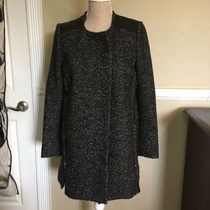 MAJE Wool Lambskin Zipper Detail Coat 40 EUC