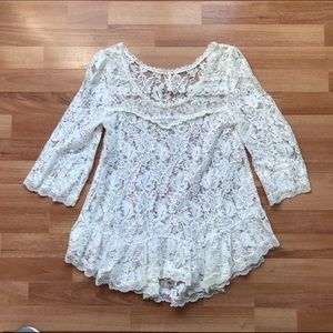 Free People peplum lace top