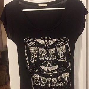 🍀CLOSING!  SUPER SOFT BLACK T w/ BLING!!!