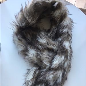 Faux fur scarf from Aritzia in New York City.