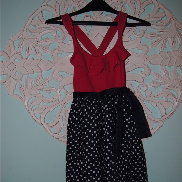 Belted Polka dot dress, NWT