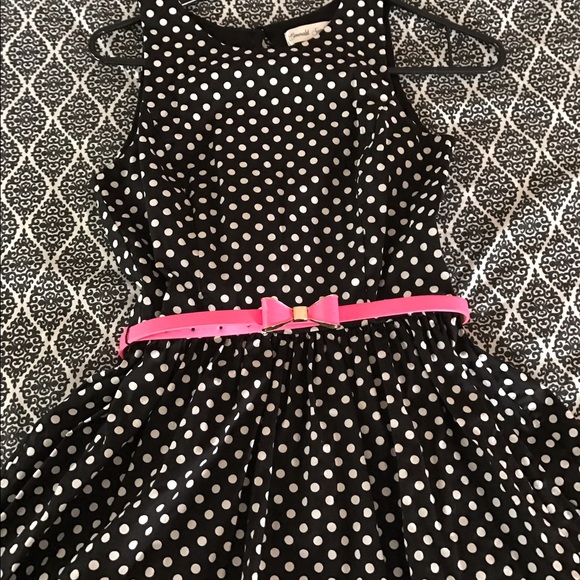 Black and white polka dot dress