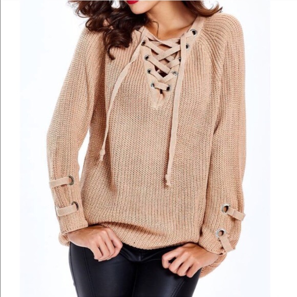 ALIA sweater tunic top DEEP BEIGE - Picture 3 of 4