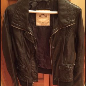 Hollister leather jacket. Size M