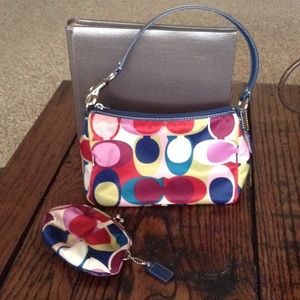 Coach handbag and coin pouch