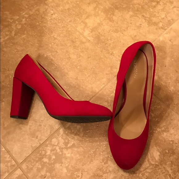 Merona Shoes - Round toe red chunky heel pumps Merona Shoes - Round toe red chunky heel pumps