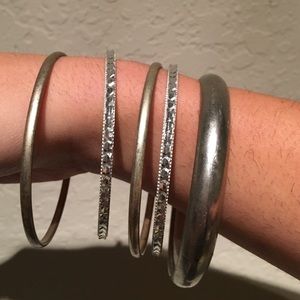 5pc Silver Bangle Set