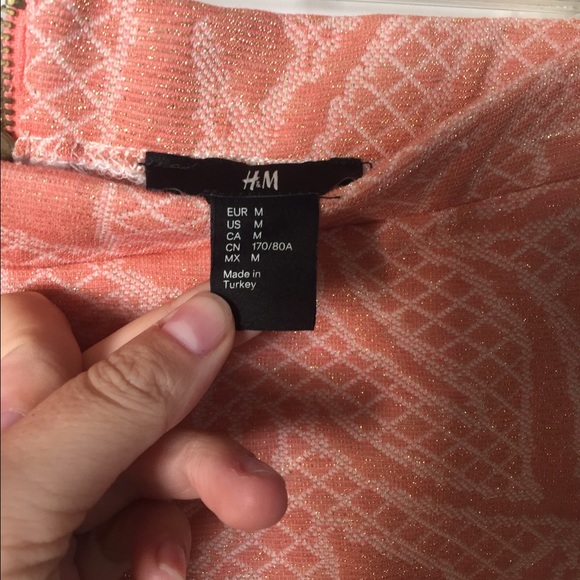 H&M Skirts Hm Pink And Gold Mini Skirt Poshmark