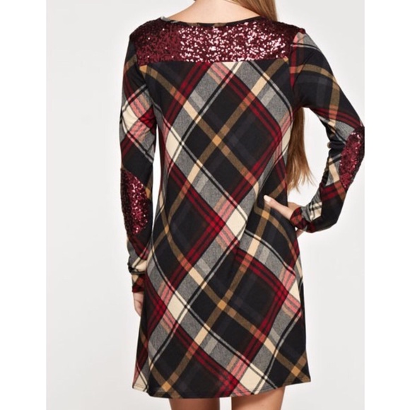 Mad About Plaid Sequin Tunic Dress - Picture 2 of 4
