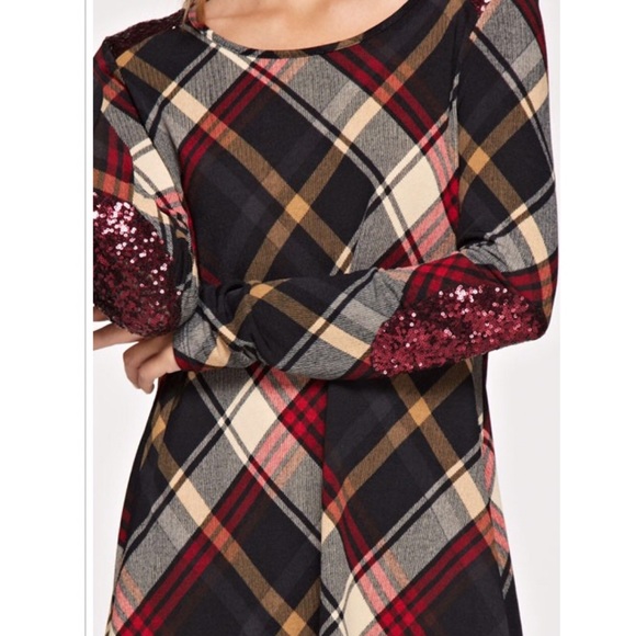 Mad About Plaid Sequin Tunic Dress - Picture 3 of 4
