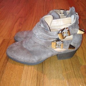 Tan Cutout Ankle Booties