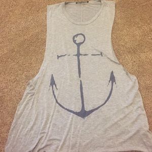 Flowy tank top with anchor.