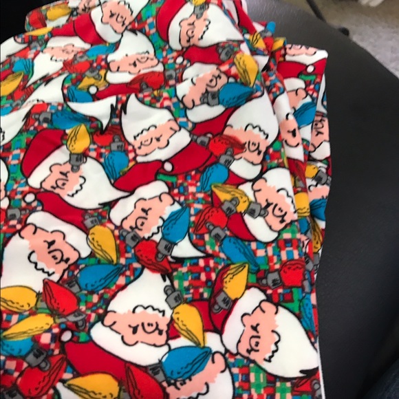 Lularoe Christmas light santa legging os new