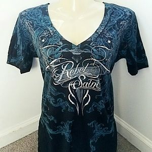Short sleeve corset back graphic tee