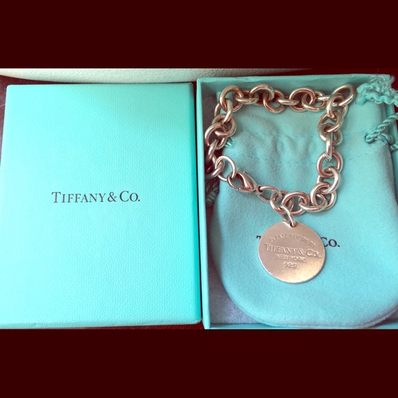 Return to Tiffany Sterling dog tag bracelet w/box