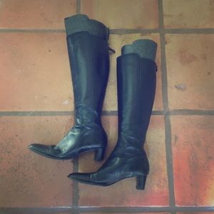 Bally black leather boots