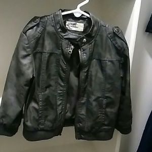 Boys gray faux leather jacket 4T