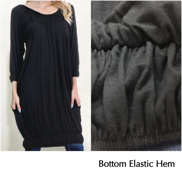 🛑SOLD🛑Extra Long Pocketed Black Tunic Med - Picture 3 of 3
